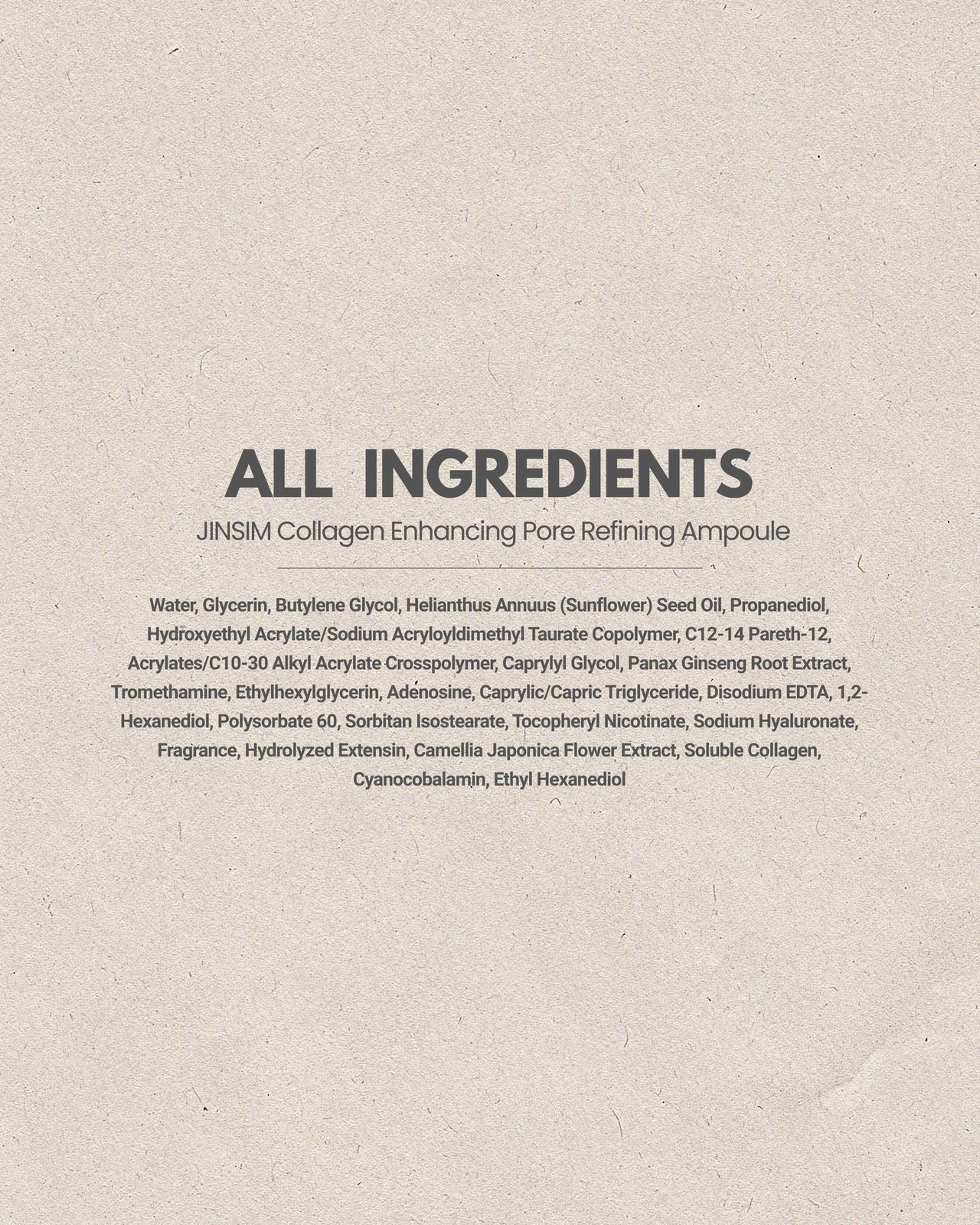 Full ingredients list