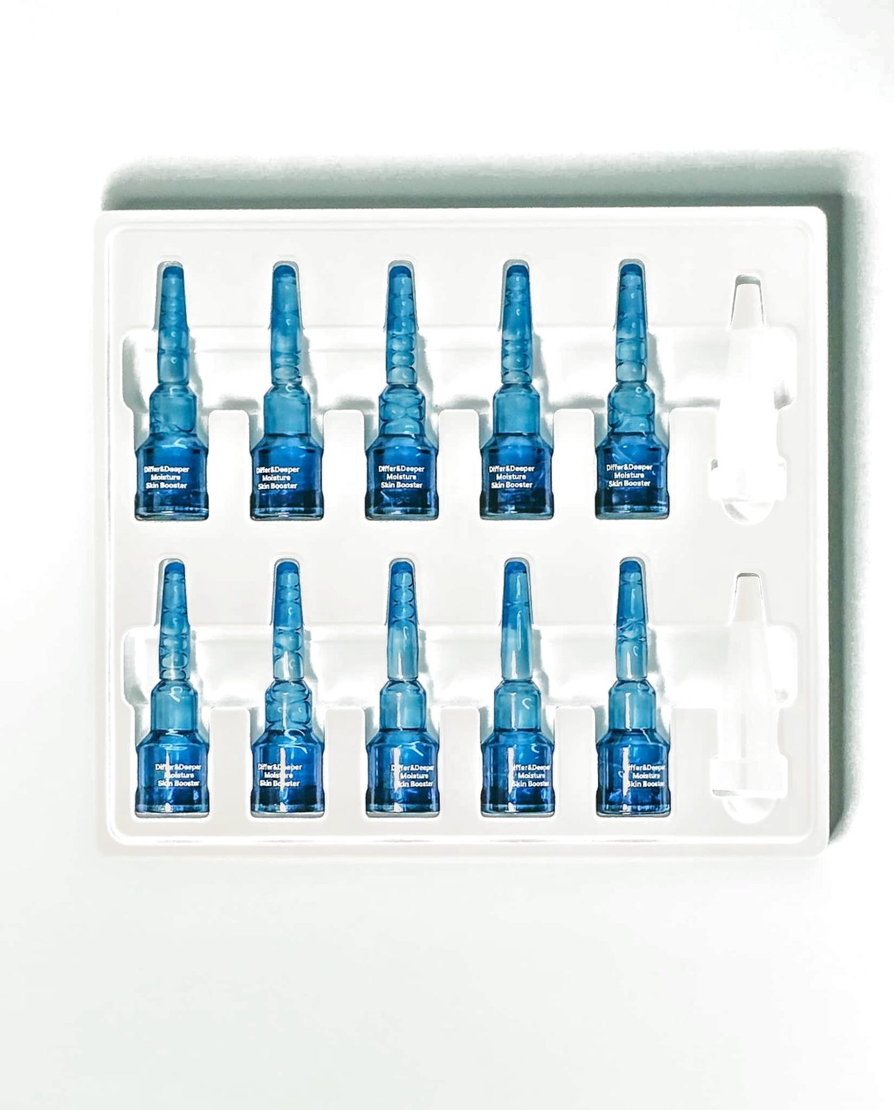 Moisture Booster tray with 10 vials — top down